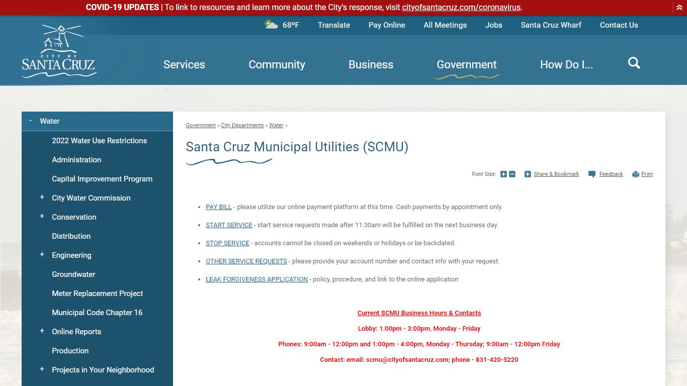 Santa Cruz Municipal Utilities (SCMU) | City of Santa Cruz