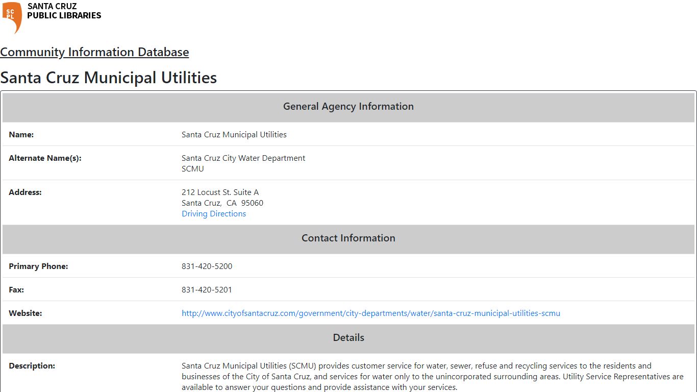 Santa Cruz Municipal Utilities